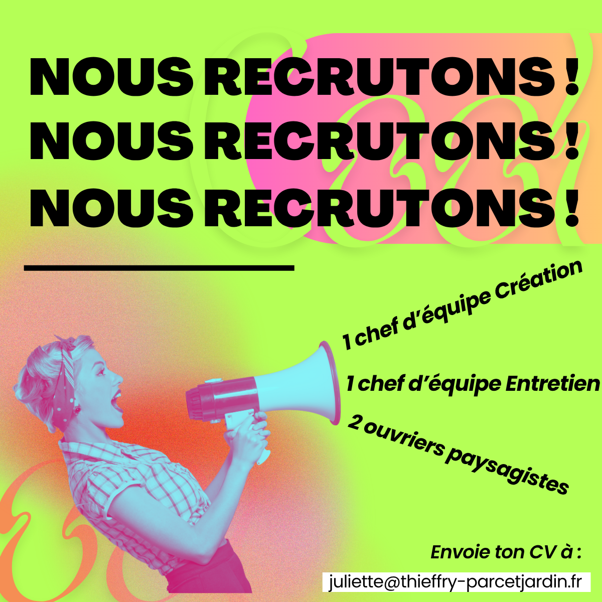 Recrutement paysagiste Thieffry Parc & Jardin